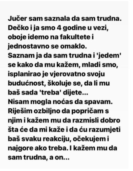 Ostala je TRUDNA i rešila je da KAŽE dečku ali ono ŠTO joj je REKAO nakon TOGA će PAMTITI dok je ŽIVA! - featured image Ostala je TRUDNA i rešila je da KAŽE dečku ali ono ŠTO joj je REKAO nakon TOGA će PAMTITI dok je ŽIVA! - featured image
