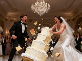 Dok sam podizala nož da prerežem svadbenu tortu, sestra me čvrsto zagrlila i šapnula: „Gurni je. Sad.“ Pogledala sam je, pa svog nasmiješenog mladoženju. Bez razmišljanja, zalupila sam kolica s tortom, poslavši cijelu tortu na tri kata na pod dok su gosti vrištali. Dok sam podizala nož da prerežem svadbenu tortu, sestra me čvrsto zagrlila i šapnula: „Gurni je. Sad.“ Pogledala sam je, pa svog nasmiješenog mladoženju. Bez razmišljanja, zalupila sam kolica s tortom, poslavši cijelu tortu na tri kata na pod dok su gosti vrištali. - featured image