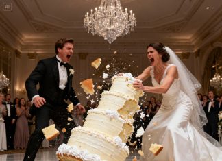 Dok sam podizala nož da prerežem svadbenu tortu, sestra me čvrsto zagrlila i šapnula: „Gurni je. Sad.“ Pogledala sam je, pa svog nasmiješenog mladoženju. Bez razmišljanja, zalupila sam kolica s tortom, poslavši cijelu tortu na tri kata na pod dok su gosti vrištali. Dok sam podizala nož da prerežem svadbenu tortu, sestra me čvrsto zagrlila i šapnula: „Gurni je. Sad.“ Pogledala sam je, pa svog nasmiješenog mladoženju. Bez razmišljanja, zalupila sam kolica s tortom, poslavši cijelu tortu na tri kata na pod dok su gosti vrištali. - featured image