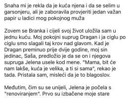 Snaha mi je rekla da je kuća njena i da se selim u garsonjeru, ali je zaboravila provjeriti jedan važan papir u ladici mog pokojnog muža Snaha mi je rekla da je kuća njena i da se selim u garsonjeru, ali je zaboravila provjeriti jedan važan papir u ladici mog pokojnog muža - featured image