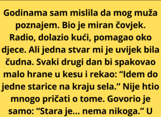 😱 “MUŽ JE SVAKI DAN NOSIO HRANU NEKOJ STARICI NA KRAJU SELA — A ONDA SAM SAZNALA KO JE ONA ZAISTA…”