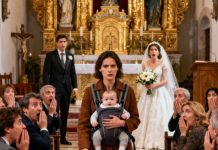 Šest nedelja nakon što me muž ostavio mene i našeg novorođenog sina usred mećave, ušla sam na njegovo venčanje držeći jedinu stvar za koju nikada nije mislio da ću je imati…